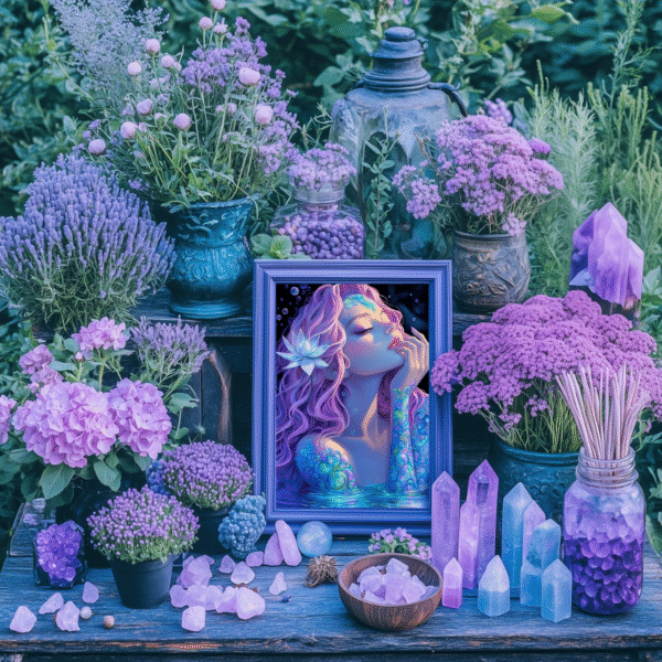 water fairy art print inspired by nature and the elements mock up