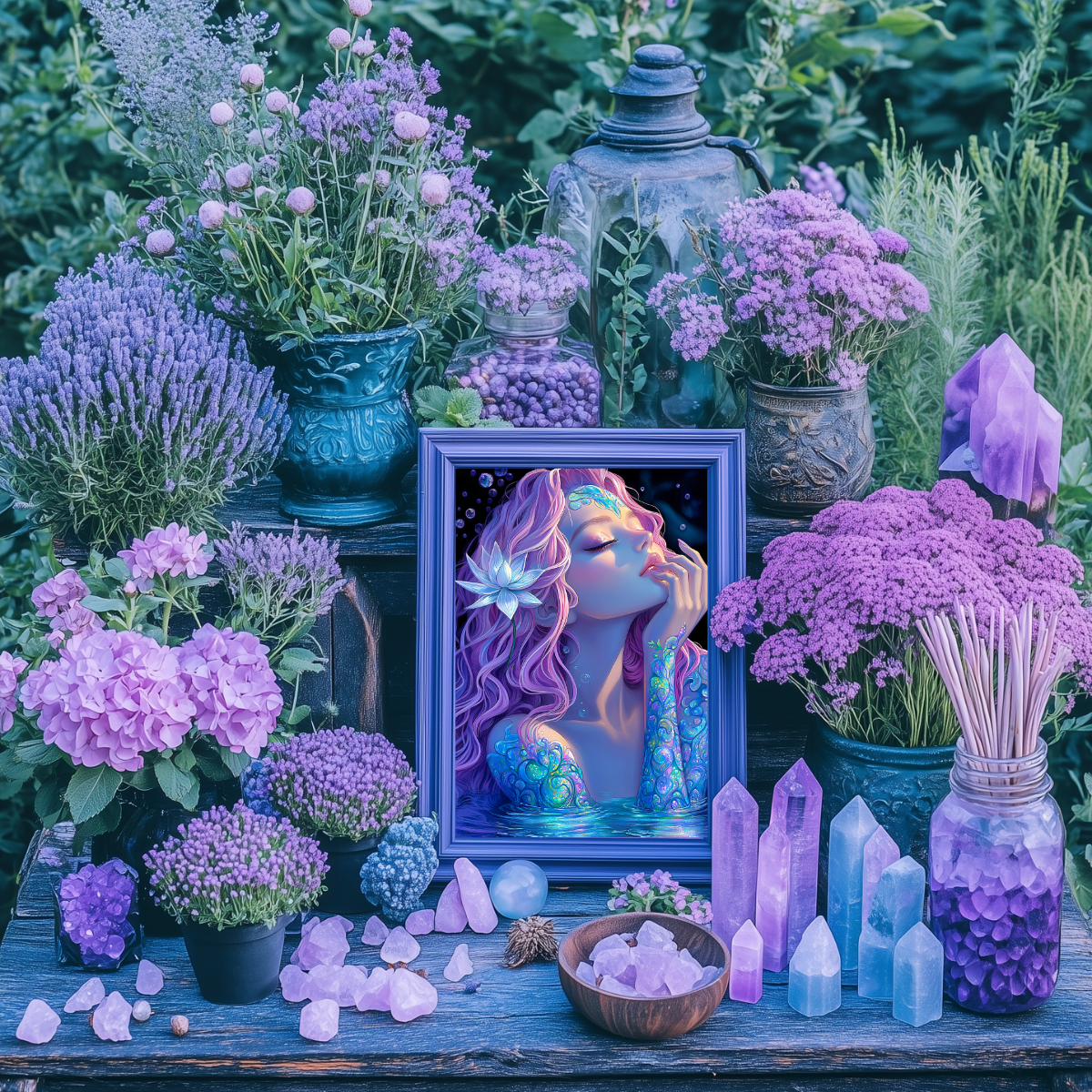 water fairy art print inspired by nature and the elements mock up