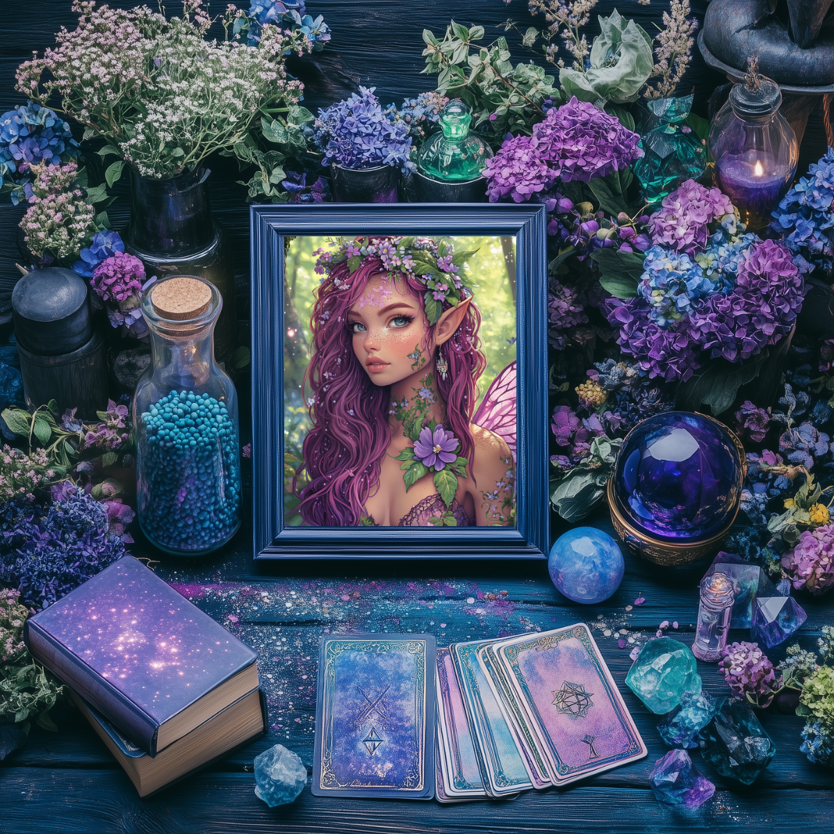 flower fairy art print photo mock up