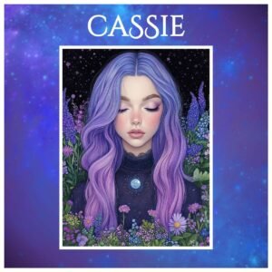 magical art print featuring moon and crystals – mystical hue realm