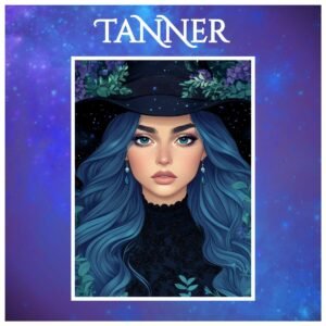 magical art print featuring moon and crystals – mystical hue realm