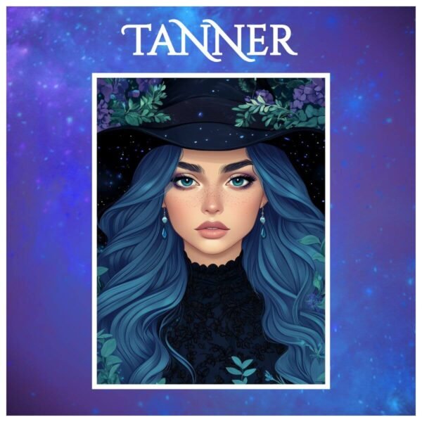 magical art print featuring moon and crystals – mystical hue realm