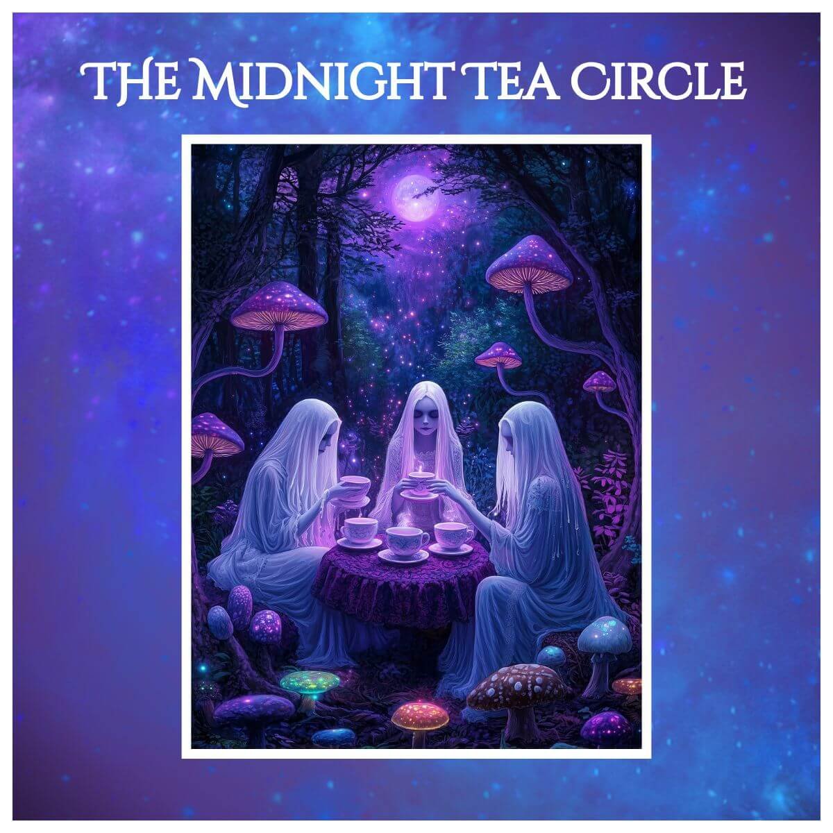 ghost girl witch art print ghost tea party enchanted forest
