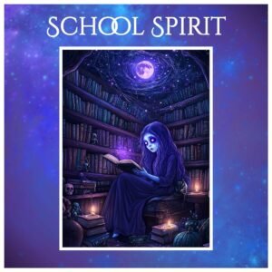 ghost girl witch art print haunted library art pint