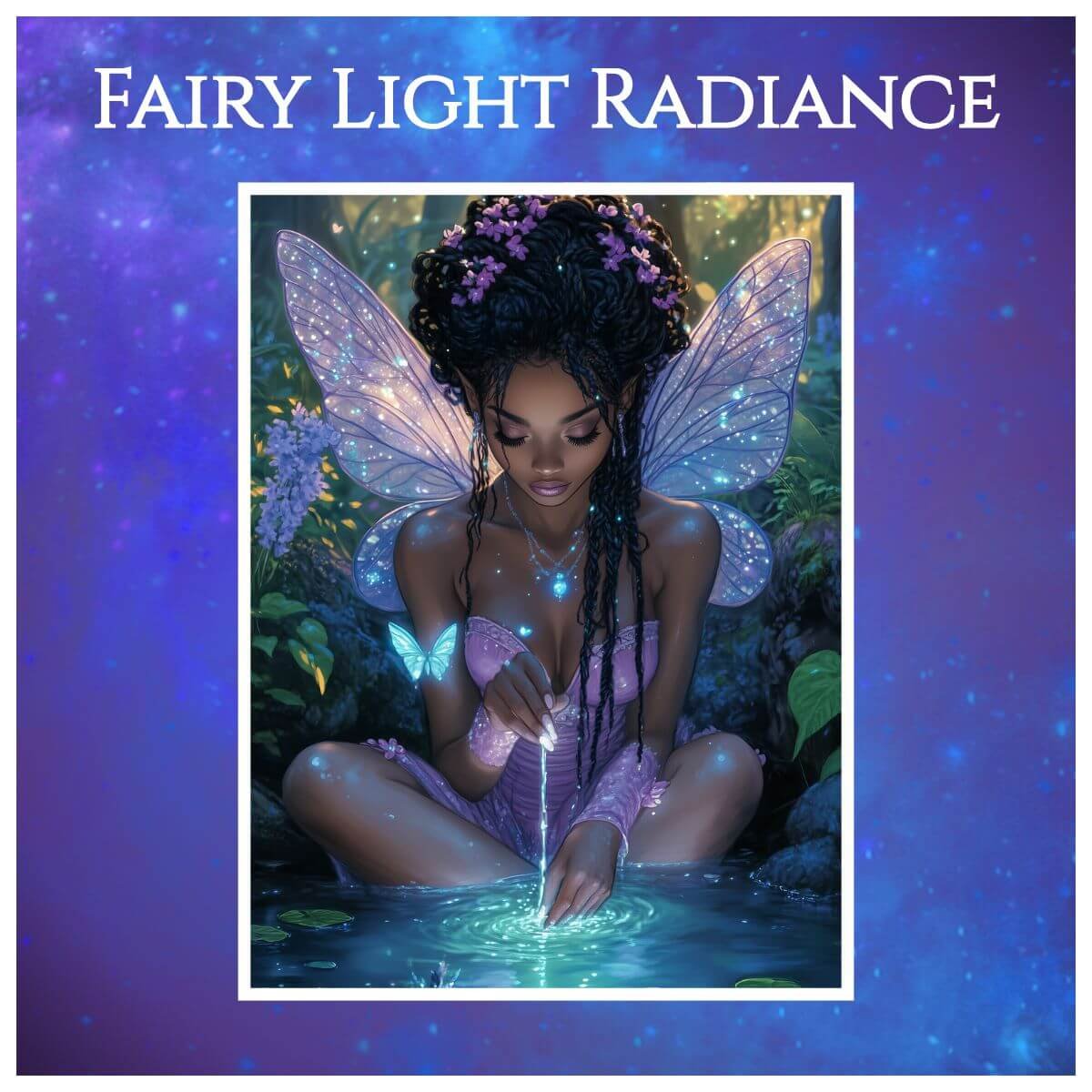 magical art print featuring moon and crystals – mystical hue realm