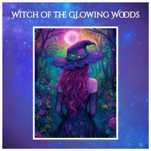 magical art print featuring moon and flowers – mystical hue realm