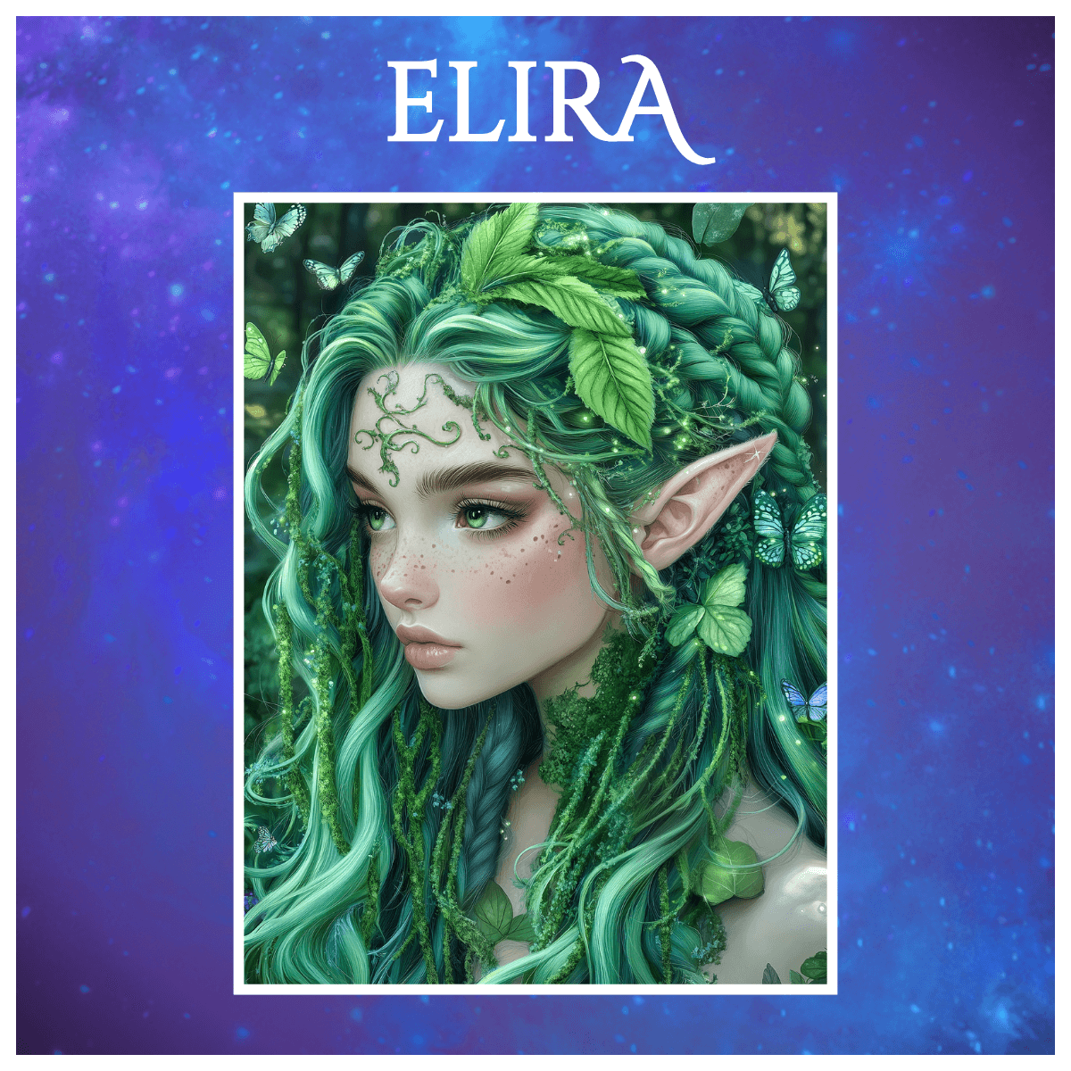 earth fairy with leaves and crystals art print