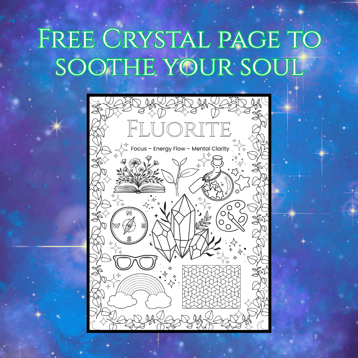 free crystal coloring page
