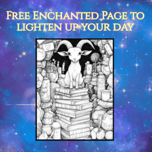 Free Magical Goat Coloring Page – From Witches and Their Familiars Coloring Book