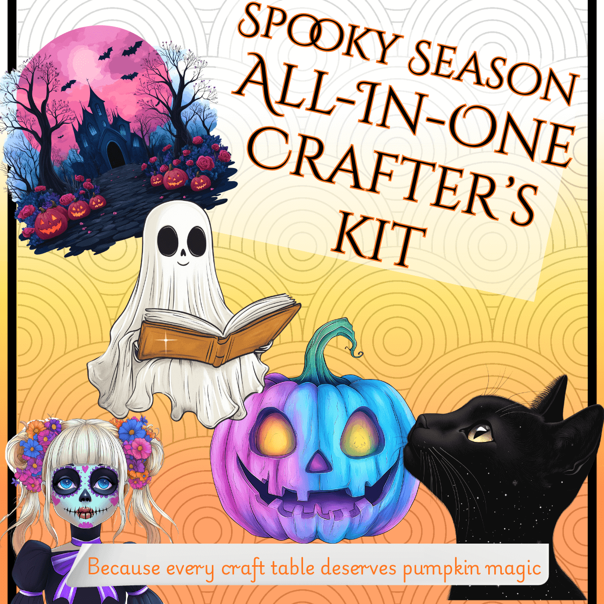 spooky season halloween printable junk journal craft kit