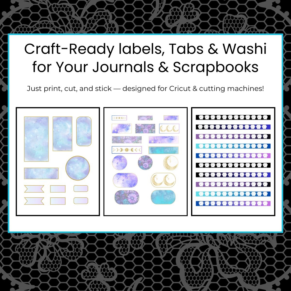 witchy labels, tabs and washi strips