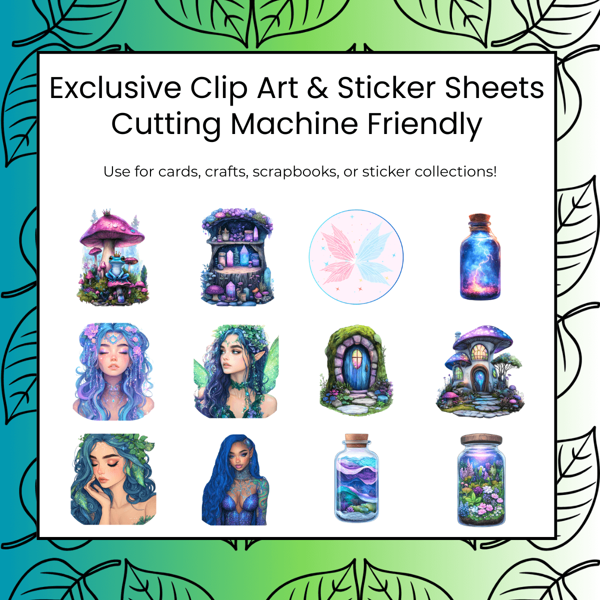 nature inspired fairycore clip art