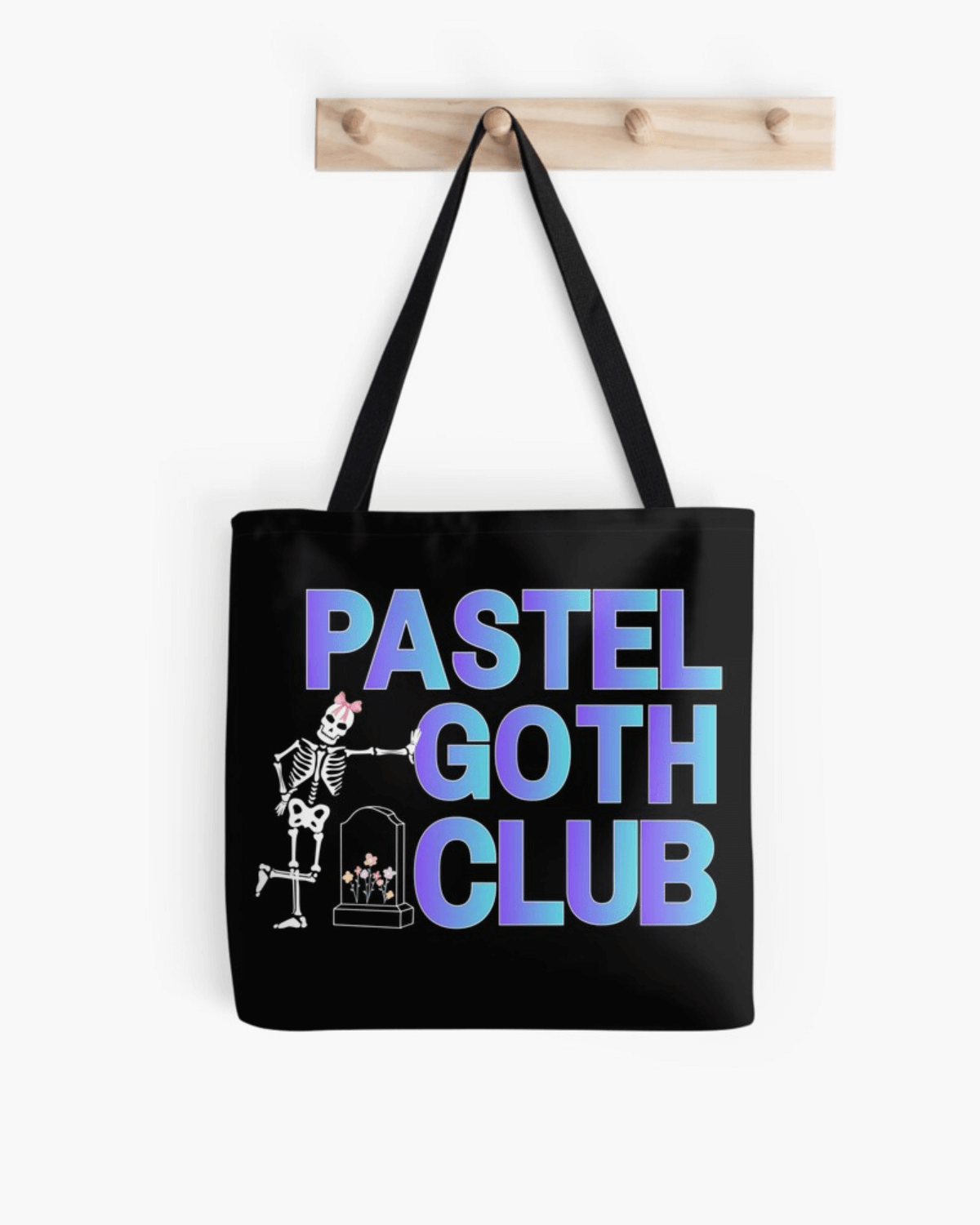 colorful pastel goth club tote bag