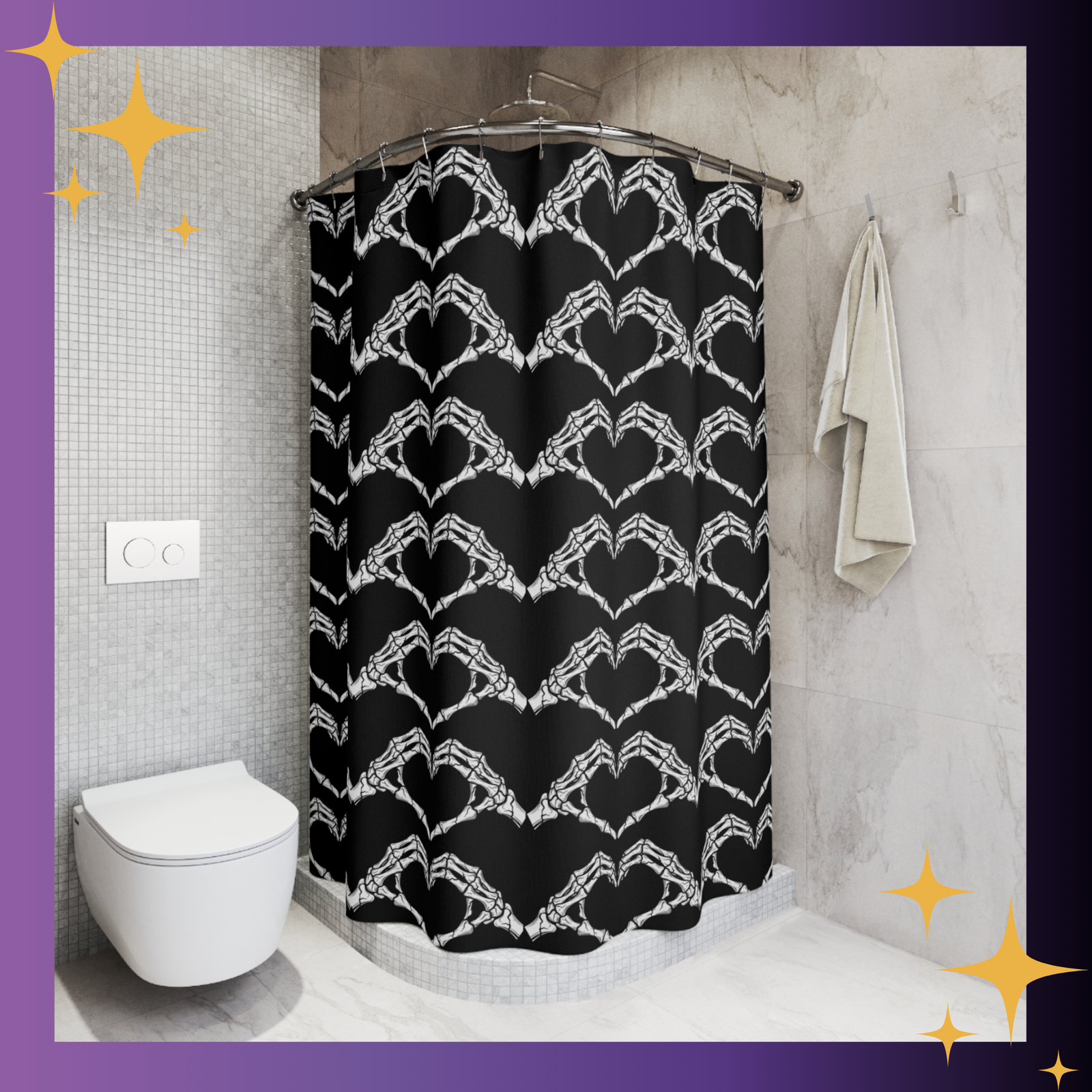 Spooky Love Shower Curtain - Image 3