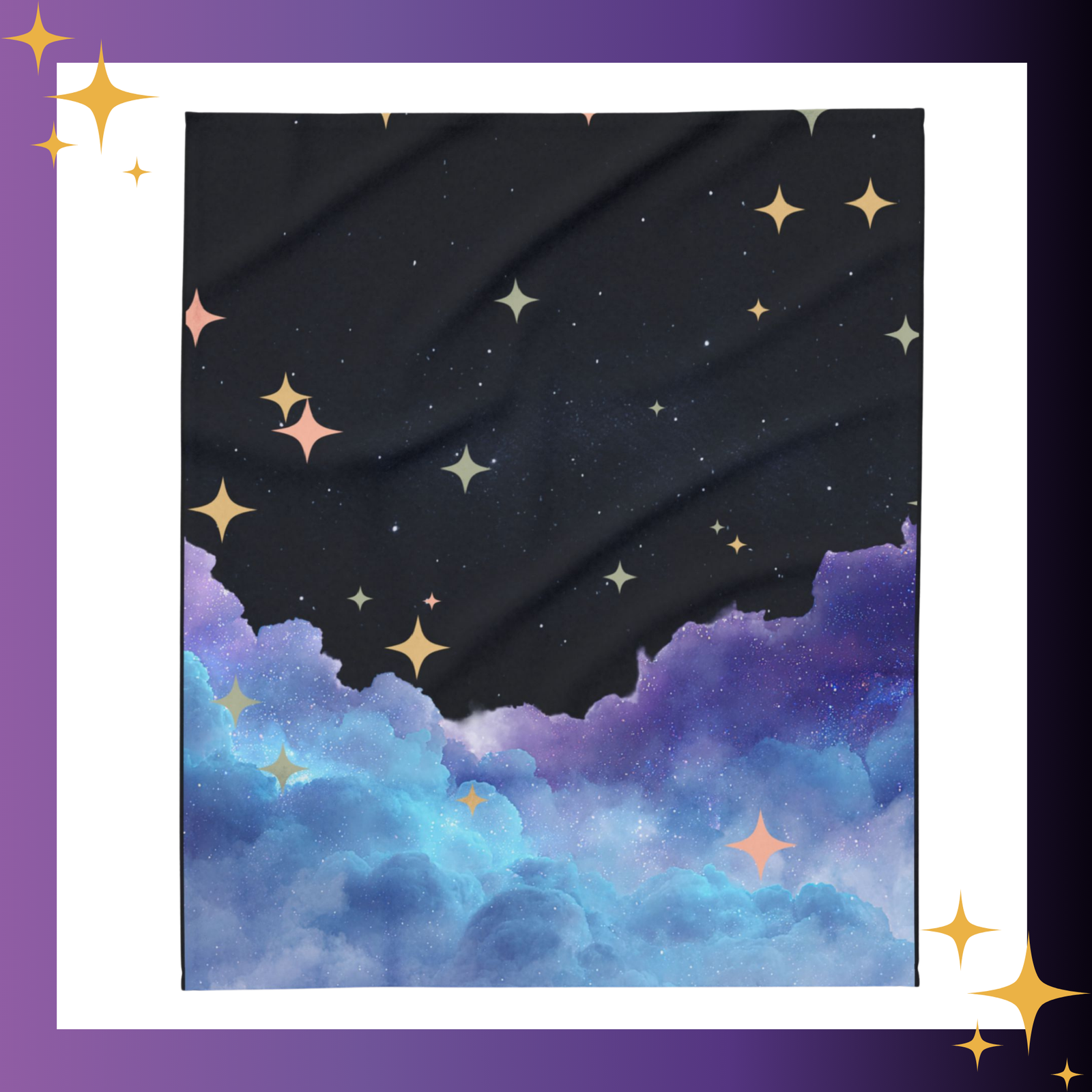 Galaxy Clouds Fleece Blanket - Image 3