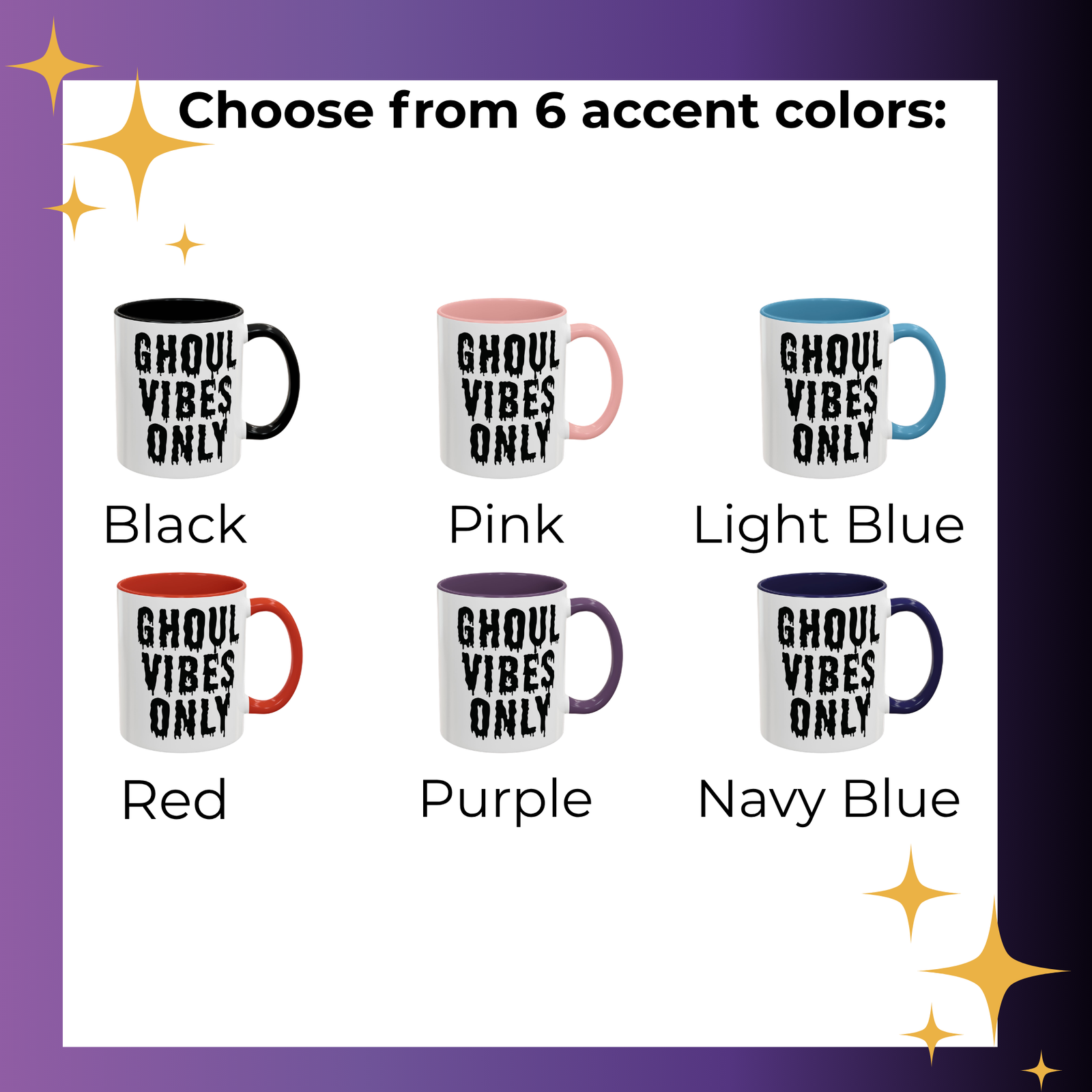 Ghoul Vibes Only Accent Color Coffee Mug - Image 3