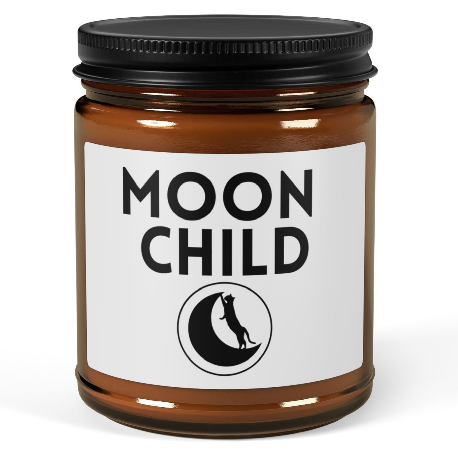 Moon Child Soy Candle in Amber Jar - Image 4