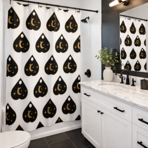golden ouija shower curtain ouija board gothic decor