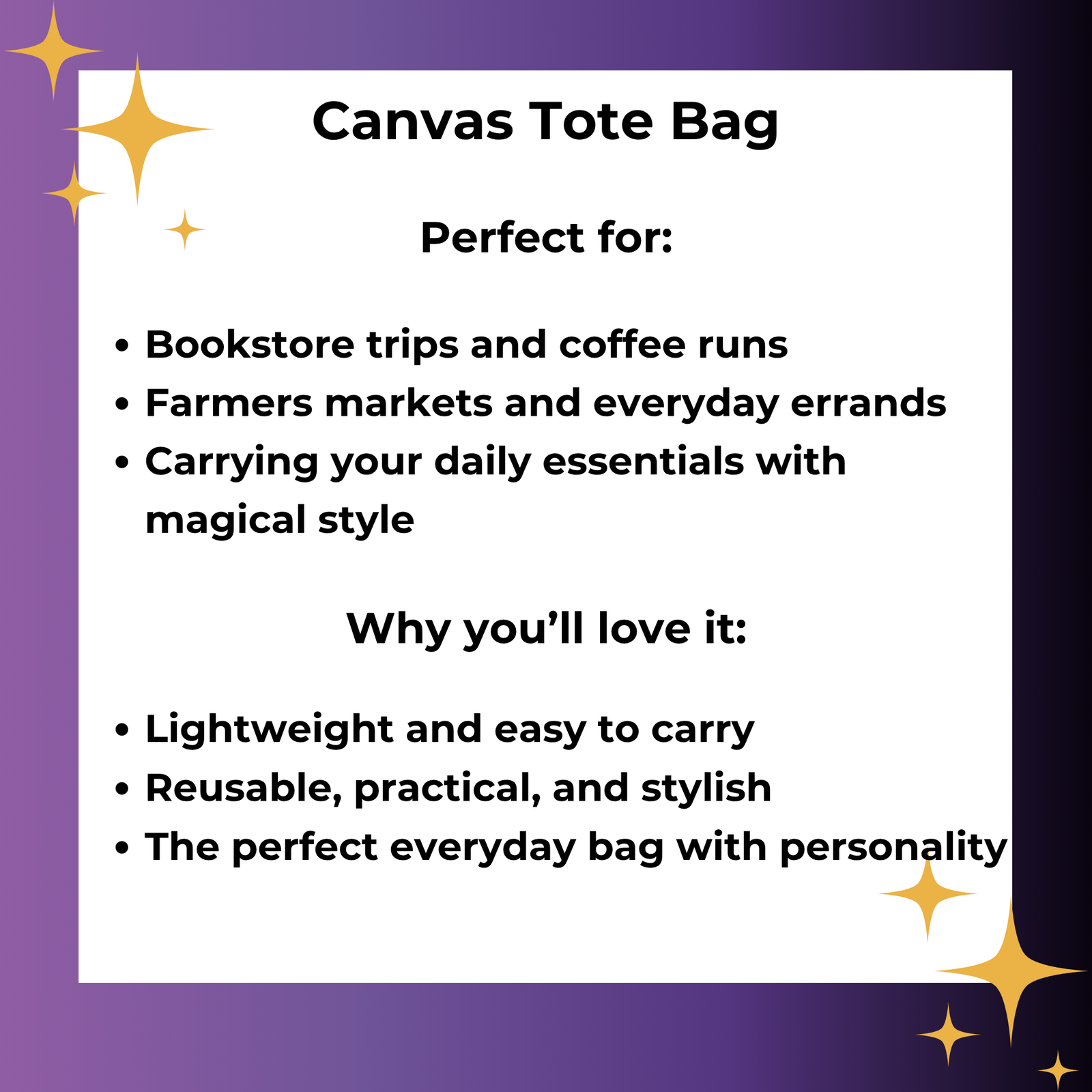 moon child canvas tote bag for bookstores coffee runs farmers markets
