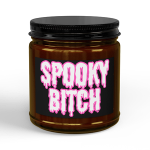 spooky bitch horror girl statement candle home decor
