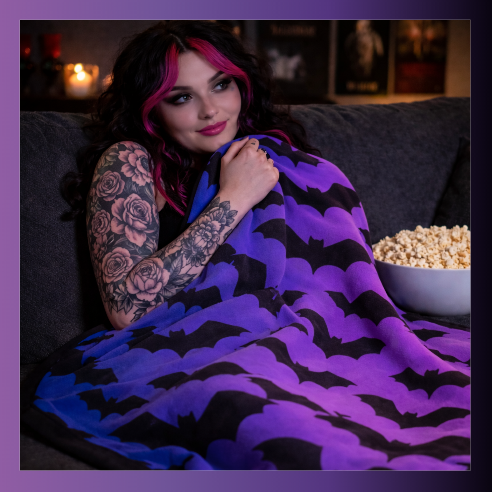 Pretty Little Bats Fleece Throw Blanket - Image 2