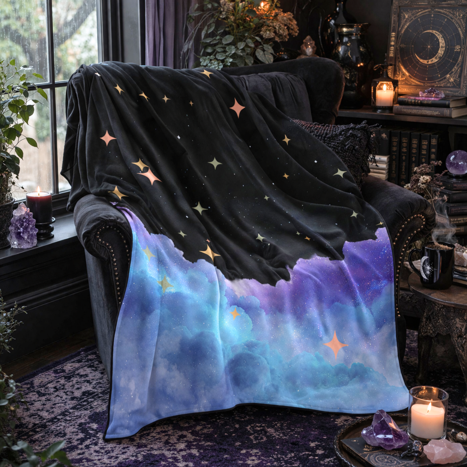 Celestial Clouds Fleece Blanket - Image 3