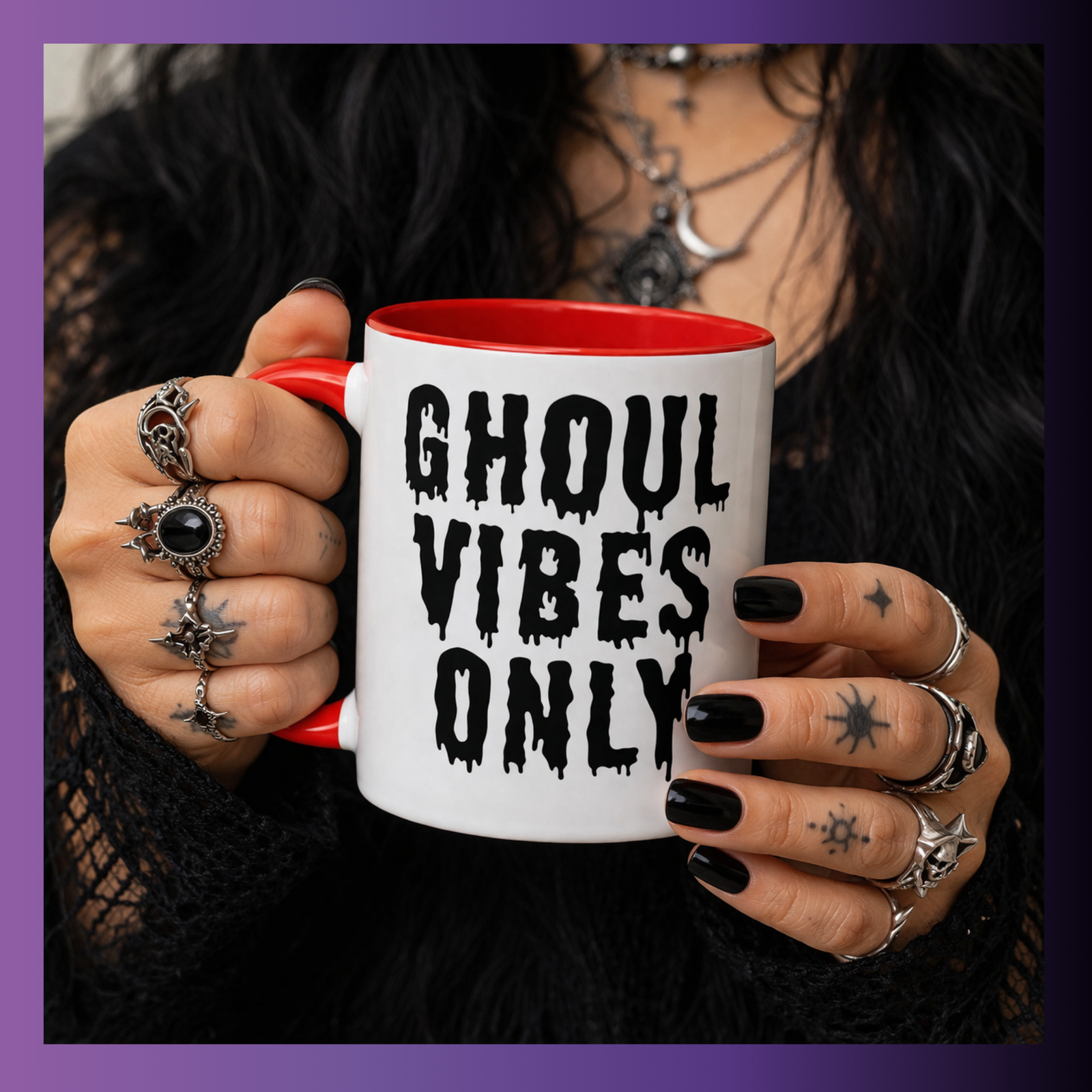Ghoul Vibes Only 15 Oz Accent Color Coffee Mug - Image 2